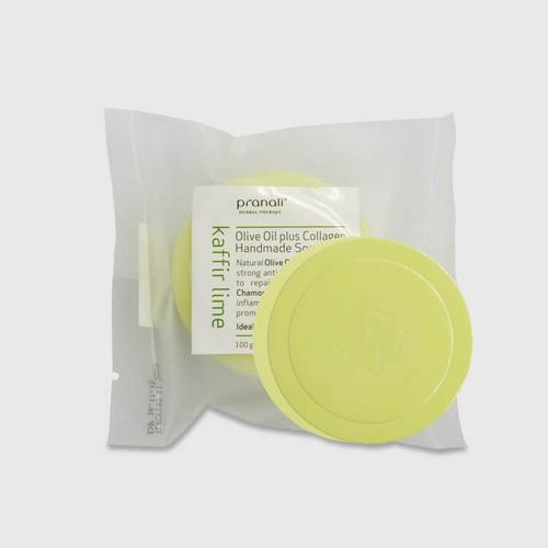 Pranali Olive Oil Plus Collagen Handmade Soap-Kaffir Lime 100g