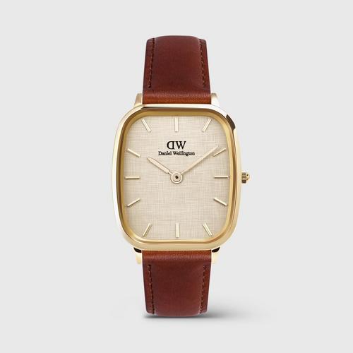 Daniel Wellington  Marlon 32x36.30 永恒金圣莫斯亚麻表带金色