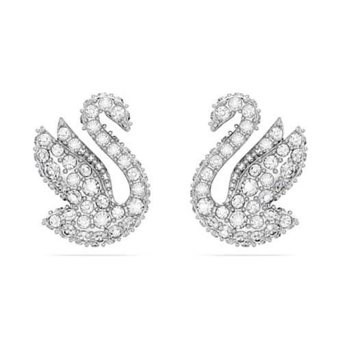 施华洛世奇 2023 春夏系列 Iconic Swan 超小号耳环 深红色