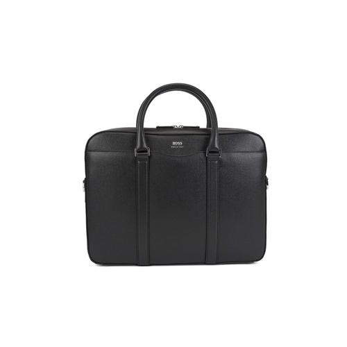 雨果博斯HUGO BOSS Signature collection bag in grained palmellato leather (Black)