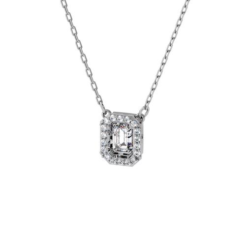 SWAROVSKI Millenia necklace Square Swarovski Zirconia, White, Rhodium plated