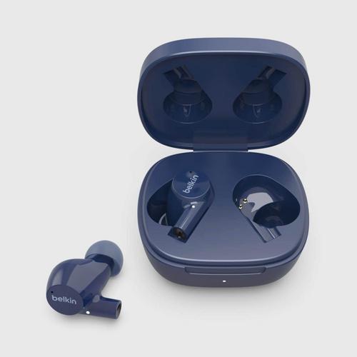 Belkin SOUNDFORM™ RISE Wireless Earbuds with Qi Wireless Charging Case - Blue