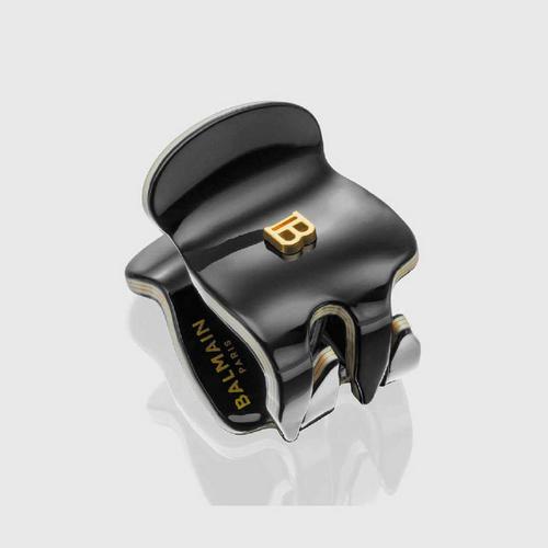 BALMAIN PARIS HAIR COUTURE Cellulose Acetate Pince a Cheveux Extra Small- Black/White