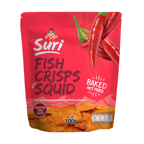 CHAOLAY Fish Crisps With Squid (Roasted Chilli) 100g.