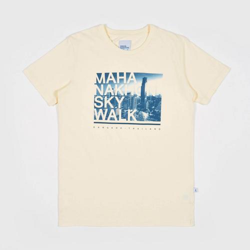 Mahanakhon SkyWalk Cotton T-Shirt City View Off White Size S