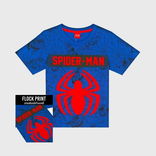 MARVEL Spider-Man Flock Print T-Shirt - Blue 3