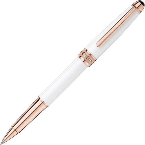 MONTBLANC Meisterstück White Solitaire Rose Gold-Coated Classique Rollerball