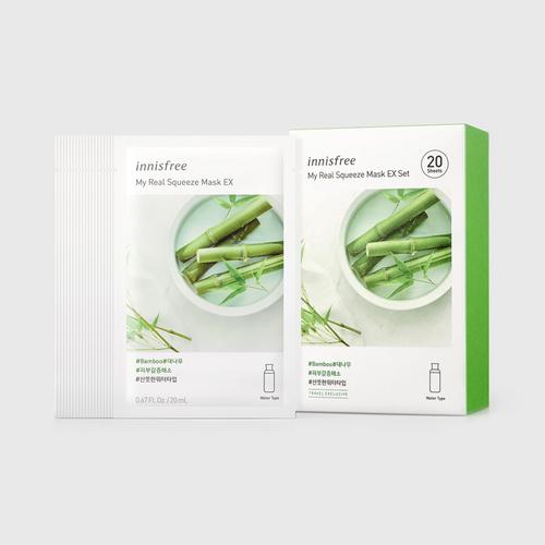 INNISFREE My Real Squeeze Mask EX Set - Bamboo (20ml x 20 Sheets)