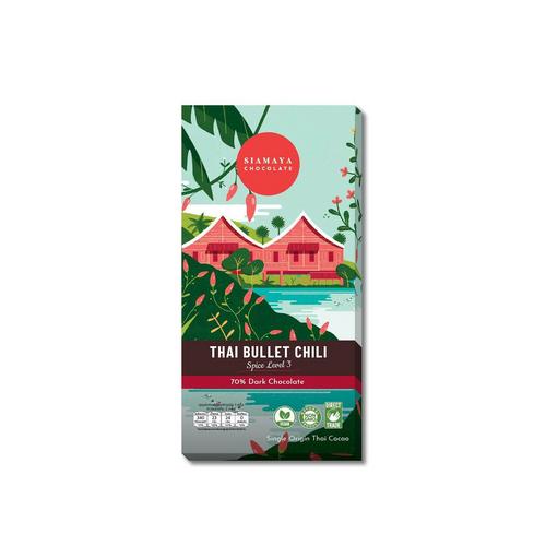 SIAMAYA THAI BULLET CHILI DARK CHOCOLATE 75G