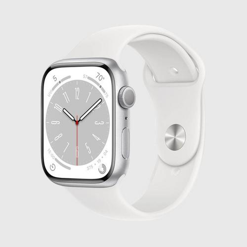 APPLE Watch S8 (GPS) Silver Aluminum Case with White Sport Band (41mm)