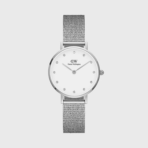 Daniel Wellington Petite 28 Pressed Sterling Lumine S White