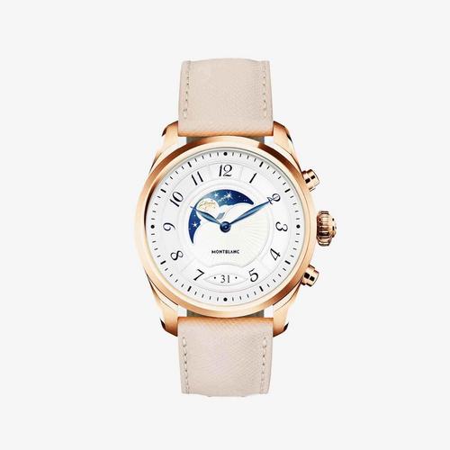 MONTBLANC Summit 2 Stainless Steel Gold Color and Leather Watch - Model MB125837
