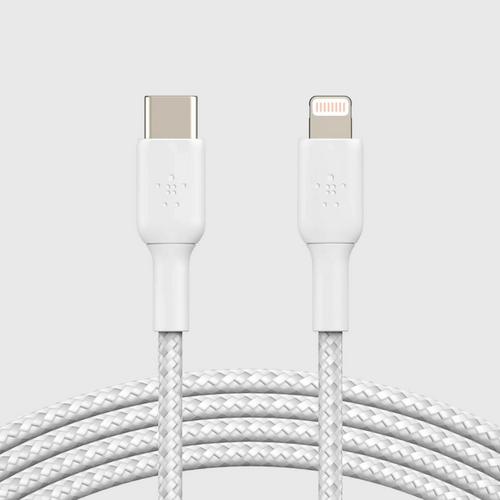 Belkin Pro Flex Charge USB-C to Lightning Cable with Cable Management *2 Meter - White