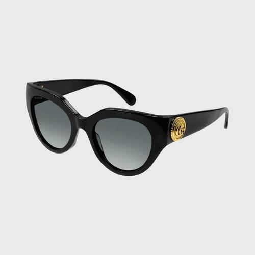 古驰 GUCCI (太陽眼鏡) LE BOUTON SHINY BLACK/GREY 52