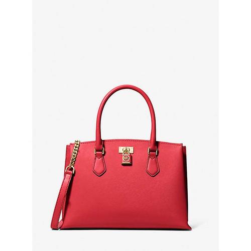 MICHAEL KORS Ruby Medium Saffiano Leather Satchel RED