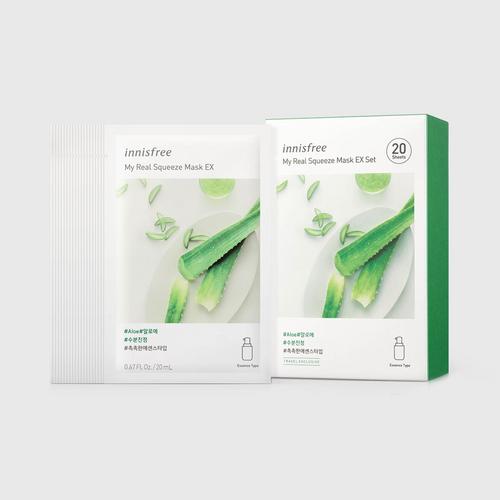 INNISFREE My Real Squeeze Mask EX Set - Aloe (20ml x 20 Sheets)