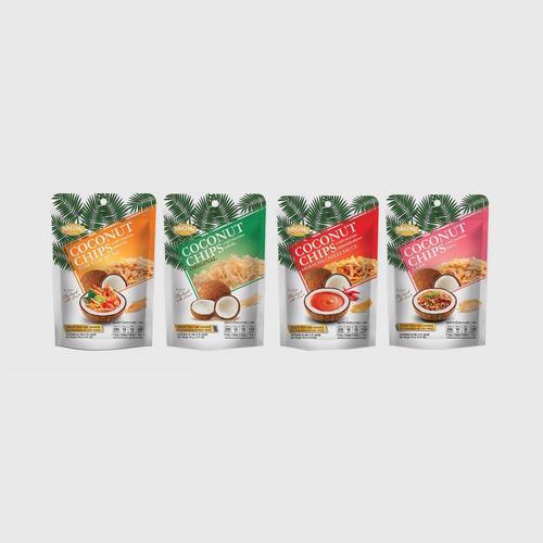 MARKET GATEWAY椰子片（原味，冬阴功，是拉差辣椒酱口味，酸辣味）4x40 g.