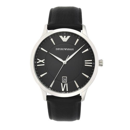 EMPORIO ARMANI Giovanni Analog Black Leather Watch