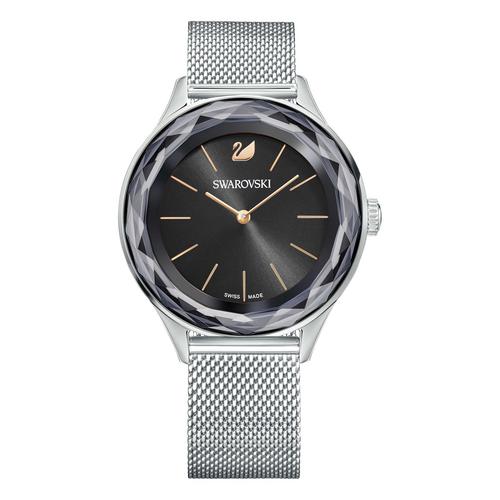 SWAROVSKI Octea Nova Watch, Milanese bracelet, Black, Stainless steel