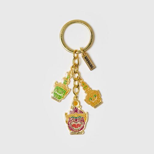 MAHANAKHON Yak 3 Heads Keychain - Purple