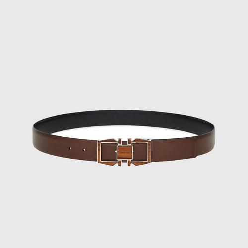 SALVATORE FERRAGAMOM.BELT DOUBLE ADJUSTABLE/BROWN SIZE 105