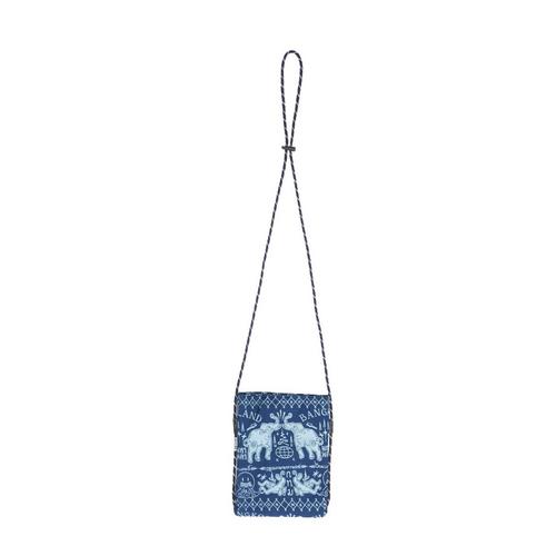 Mahanakhon Elepants Printed Crossbody Bag Navy