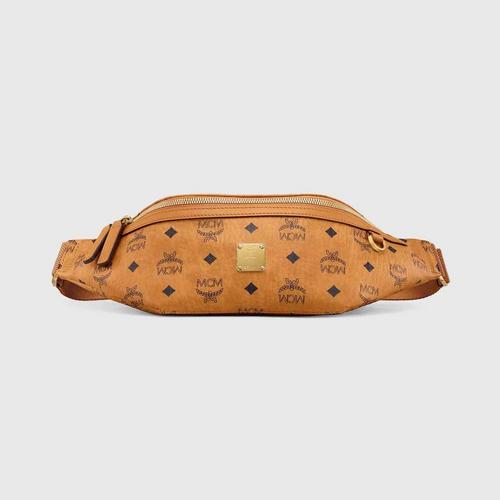 MCM Fursten "Medium" Belt Bag  - Cognac Brown