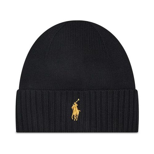 Polo Ralph Lauren男款黑色美利奴羊毛针织帽