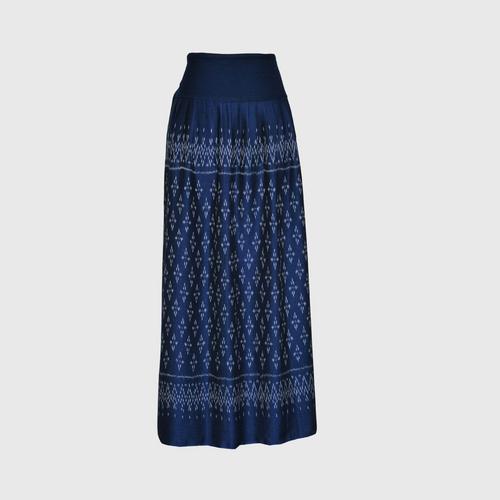 TAYWA - Hand-woven cotton skirt  Free size Blue