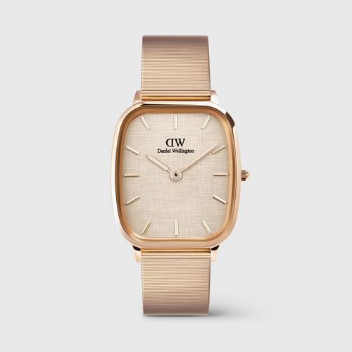 Daniel Wellington Marlon 32x36.30 梅尔罗斯编织亚麻表带玫瑰金