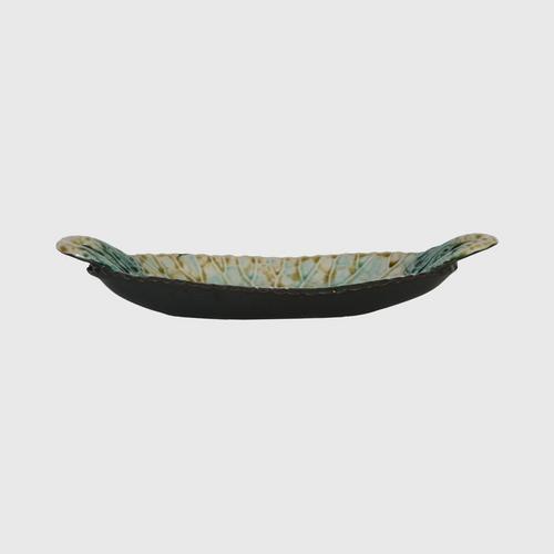 CHULABHORN  LOTUS Oval Shape Plate Brown A1026-22M