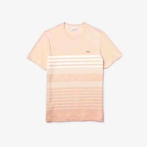 LACOSTE Men's Striped Cotton and Linen T-Shirt - 3