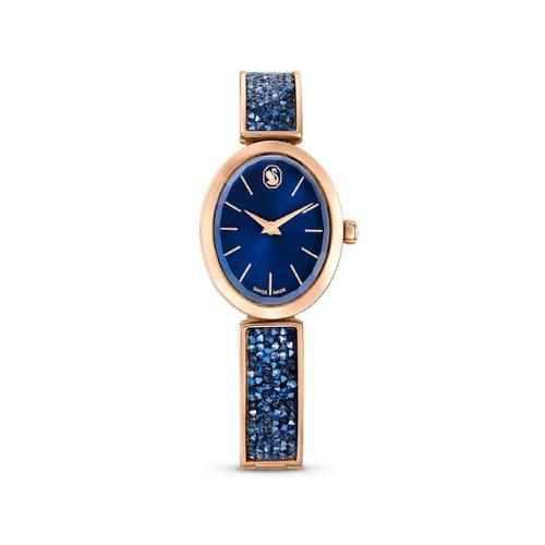 施华洛世 SWAROVSKI (手表 ) Crystal Rock Oval watch, Swiss Made, Metal
bracelet, Blue, Rose gold-tone finish