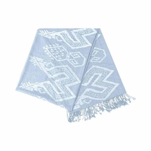 908 手工织布那伽图案-浅蓝色 70x200cm