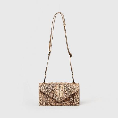 Longlai Crocodile Letter Case Crocodileossbody Bag Nude Colour