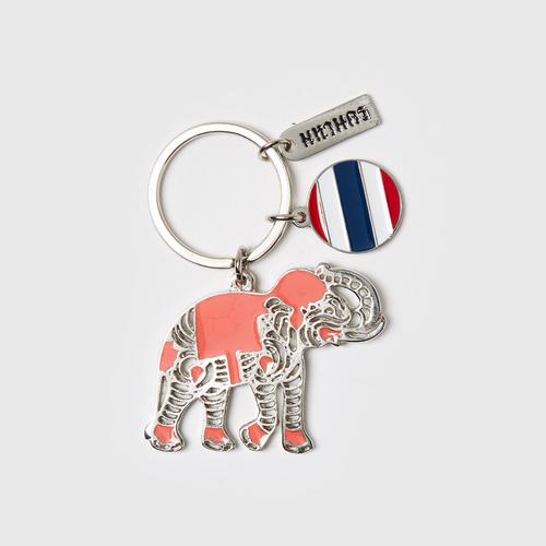 MAHANAKHON Carved Elephant Keychain - Pink