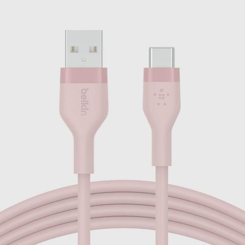 Belkin Silicone Flex Sync and Charge USB-A to USB-C Cable * 1 Meter - Pink