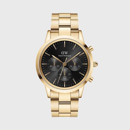 Daniel Wellington Iconic Chronograph 42 Link G Black Sunray