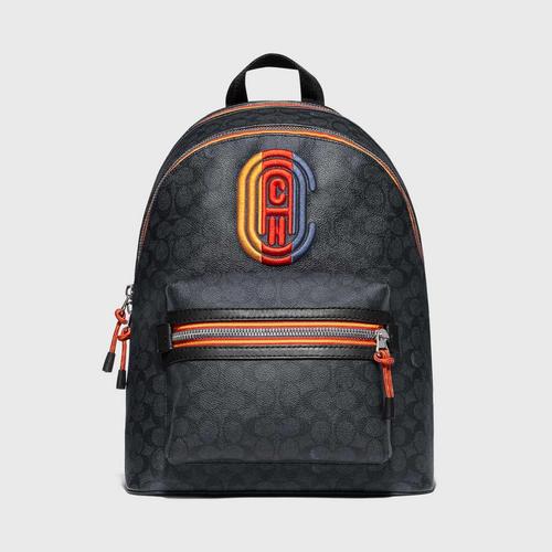 蔻驰COACH Academy Logo Backpack - Charcoal Multi