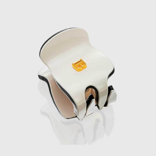 BALMAIN PARIS HAIR COUTURE Cellulose Acetate Pince a Cheveux Extra Small- White/Black