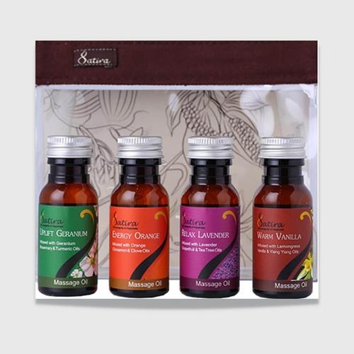 Satira Mini Set Aromatherapy Massage Oil 30 ml - Uplifting, Energizing,Relaxing, Calming (Warm Vanilla)