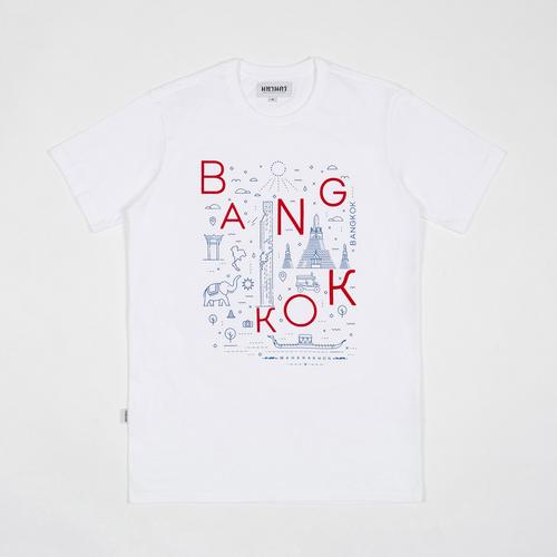 MAHANAKHON Bangkok Line Art T-shirt White - S