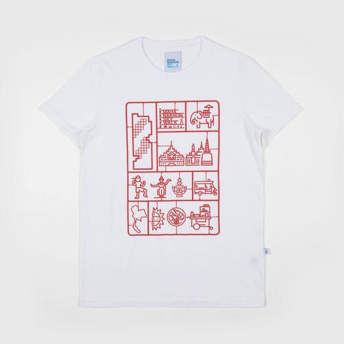 MAHANAKHON SKYWALK T-SHIRT RED PIXEL (S) - WHITE