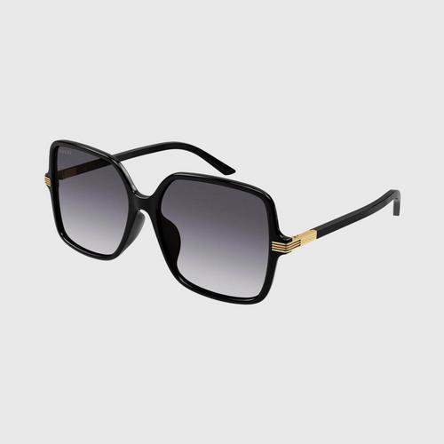 GUCCI PETIT WEB SHINY BLACK HD ACETATE/GREY 59