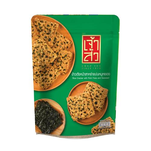 CSU RICE CRACKER W/PORK FLOSS & SEAWEED 80G.
