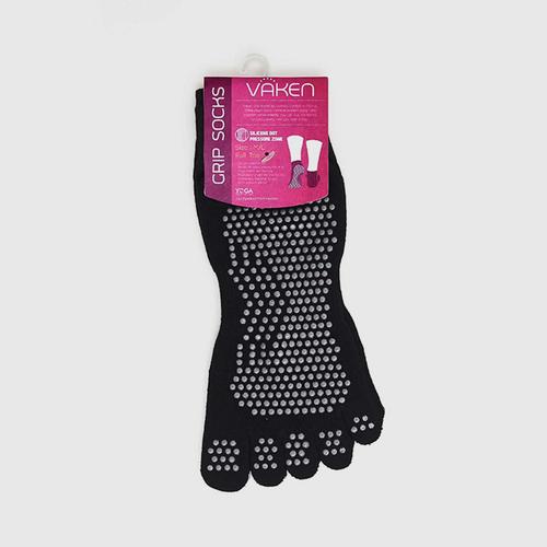 VAKEN Grip Socks Full Toe-1 Pair/Pack - Black Dot Grey (S/M)