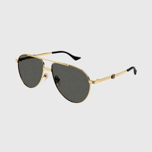 GUCCI RUNNING WEB SHINY ENDURA GOLD/GREY 59