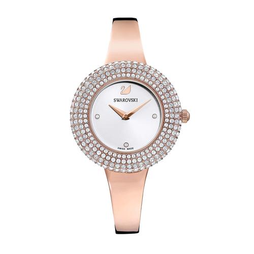 SWAROVSKI Crystal Rose Watch, Metal Bracelet, White, Rose-gold tone PVD
