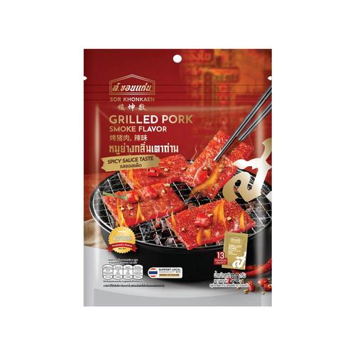 GRILLED PORK SMOKE FLAVOR SPICY SAUCE TASTE S. KHONKAEN BRAND 90g
