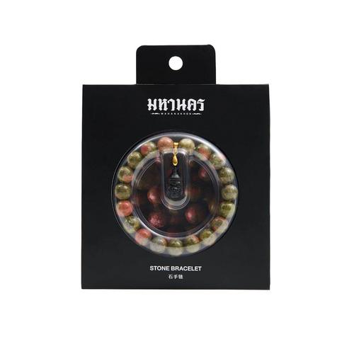 MAHANAKHON STONE UNAKITE BRACELET YAK - OLIVE